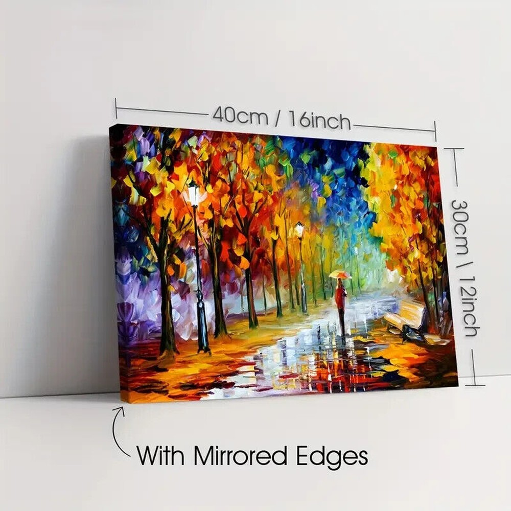 Nordic Style, Colorful Landscape Canvas Print Framed 12" x 16" Wall Art Home & Garden:Home Décor:Posters & Prints Style Your Walls